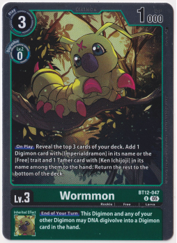 Wormmon single card from Digimon Card Game