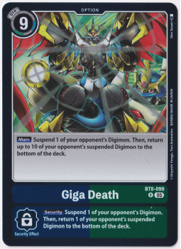 Giga Death single card from Digimon Card Game