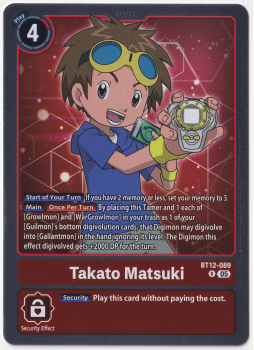 Takato Matsuki single card from Digimon Card Game