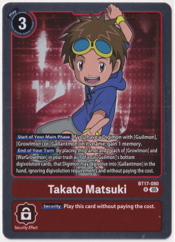 Takato Matsuki single card from Digimon Card Game