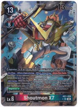 Shoutmon X7 (ALTERNATIVE ART) single card from Digimon Card Game