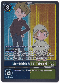 Matt Ishida & T.K. Takaishi single card from Digimon Card Game