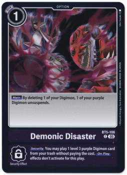 Demonic Disaster single card from Digimon Card Game