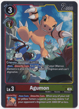 Agumon single card from Digimon Card Game