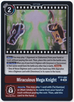 Miraculous Mega Knight single card from Digimon Card Game