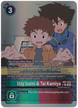 Izzy Izumi & Tai Kamiya (ALTERNATIVE ART) single card from Digimon Card Game