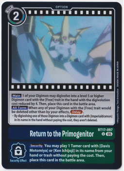 Return to the Primogenitor single card from Digimon Card Game
