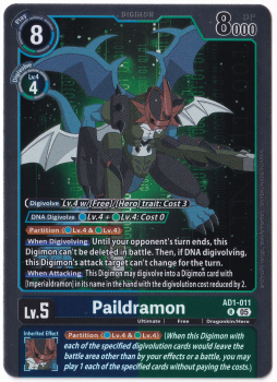 Paildramon single card from Digimon Card Game