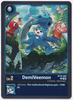 DemiVeemon single card from Digimon Card Game