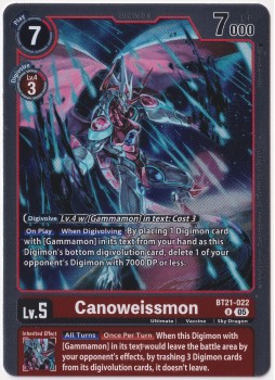 Canoweissmon single card from Digimon Card Game