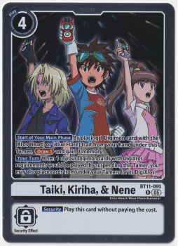 Taiki, Kiriha, & Nene single card from Digimon Card Game