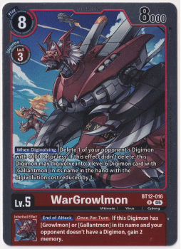 WarGrowlmon single card from Digimon Card Game