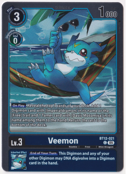 Veemon single card from Digimon Card Game