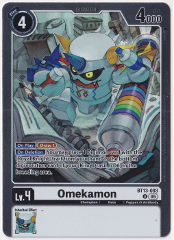 Omekamon single card from Digimon Card Game