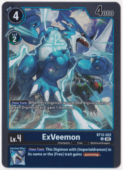 ExVeemon single card from Digimon Card Game