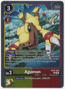 Agumon single card from Digimon Card Game
