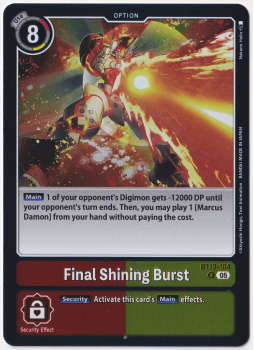 Final Shining Burst single card from Digimon Card Game