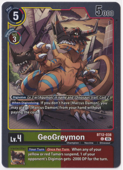 GeoGreymon single card from Digimon Card Game