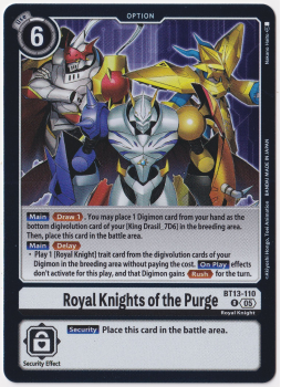 Royal Knights of the Purge single card from Digimon Card Game