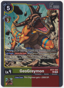 GeoGreymon single card from Digimon Card Game