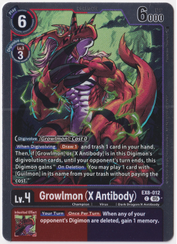 Growlmon (X Antibody) single card from Digimon Card Game