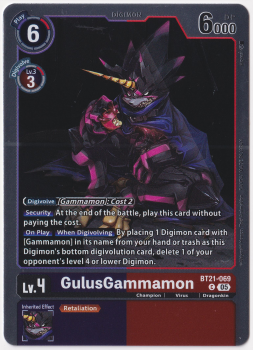 GulusGammamon single card from Digimon Card Game