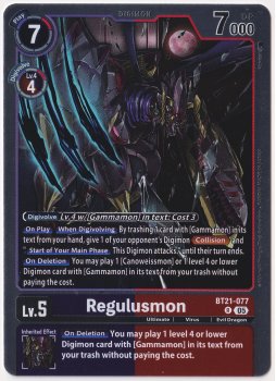 Regulusmon single card from Digimon Card Game