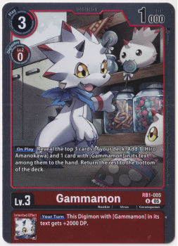 Gammamon single card from Digimon Card Game