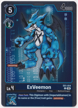 ExVeemon single card from Digimon Card Game