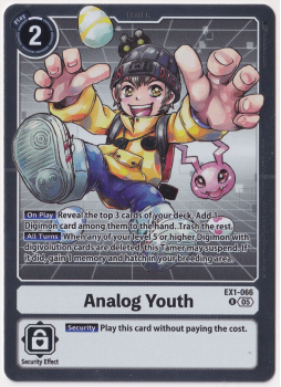 Analog Youth single card from Digimon Card Game