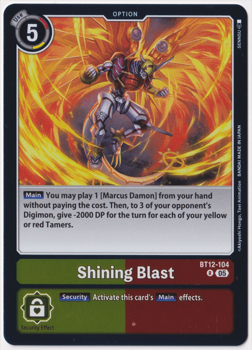 Shining Blast : BT12-104 DIGIMON GENERATION - Digimon Card Game Single Card