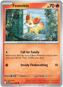 Fennekin single card from Pokemon