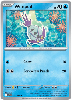 Wimpod single card from Pokemon