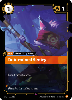 Determined Sentry single card from Riftbound : League of Legends Card Game