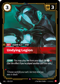 Undying Legion single card from Riftbound : League of Legends Card Game