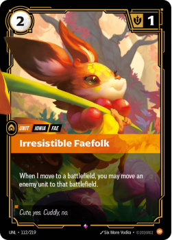 Irresistible Faefolk single card from Riftbound : League of Legends Card Game