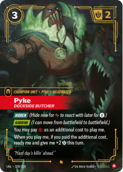 Pyke, Dockside Butcher single card from Riftbound : League of Legends Card Game