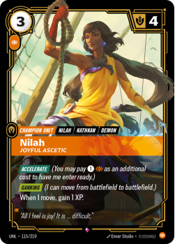 Nilah, Joyful Ascetic single card from Riftbound : League of Legends Card Game