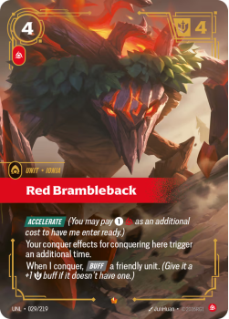 Red Brambleback single card from Riftbound : League of Legends Card Game
