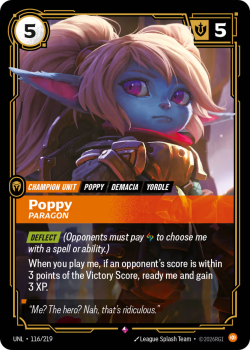 Poppy, Paragon single card from Riftbound : League of Legends Card Game