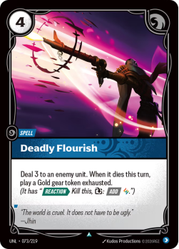 Deadly Flourish (FOIL) single card from Riftbound : League of Legends Card Game