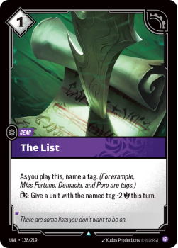 The List (FOIL) single card from Riftbound : League of Legends Card Game