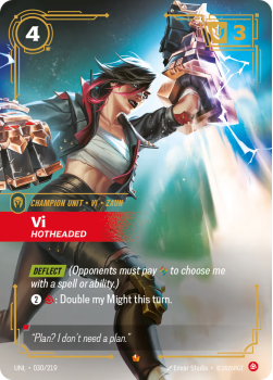 Vi, Hotheaded single card from Riftbound : League of Legends Card Game