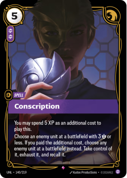 Conscription single card from Riftbound : League of Legends Card Game