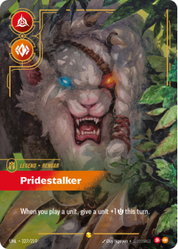 Pridestalker (Overnumbered) single card from Riftbound : League of Legends Card Game