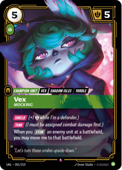 Vex, Mocking single card from Riftbound : League of Legends Card Game