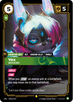 Vex, Mocking (Alternate Art) single card from Riftbound : League of Legends Card Game