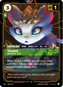 Yuumi, Magical Cat single card from Riftbound : League of Legends Card Game