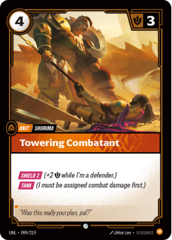 Towering Combatant (FOIL) single card from Riftbound : League of Legends Card Game