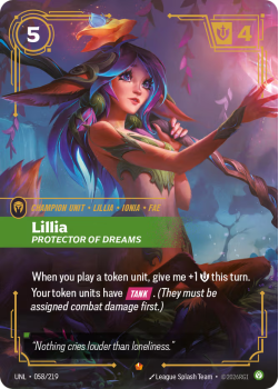 Lillia, Protector of Dreams single card from Riftbound : League of Legends Card Game